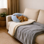 Kit Siesta: Mantita Nube gris con la Almohada Luna