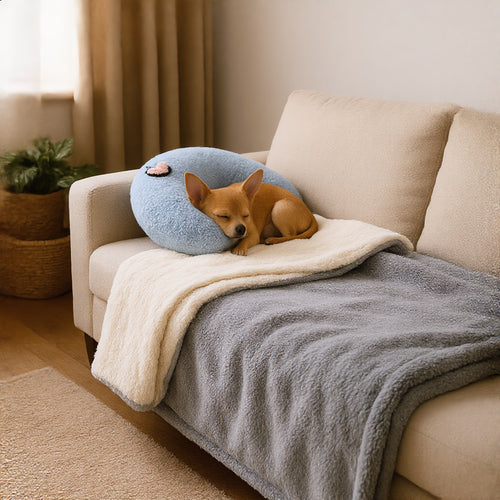 Kit Siesta: Mantita Nube gris con la Almohada Luna